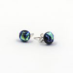 Dichroic Collection Texture Earrings - Blue-Purple-Green