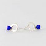 Alvor Circular Earrings Dark Blue