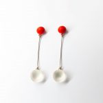 Snow Longer Earrings Red